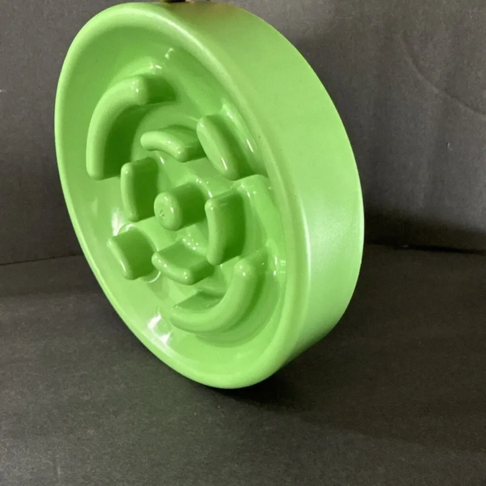 Slow Feeder Pet Dog Bowl Fun Green Anti-Gulping Slower Food Feeding Dishes Puppy